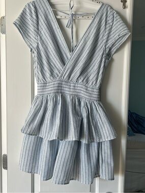 American Eagle Outfitters Blue and White Striped Top